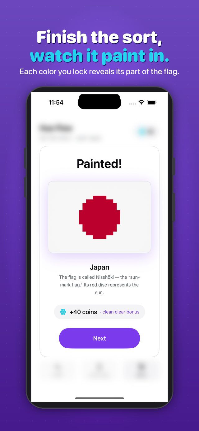 A world flag revealing as colors lock in