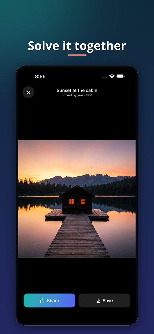 A solved puzzle revealing the full photo